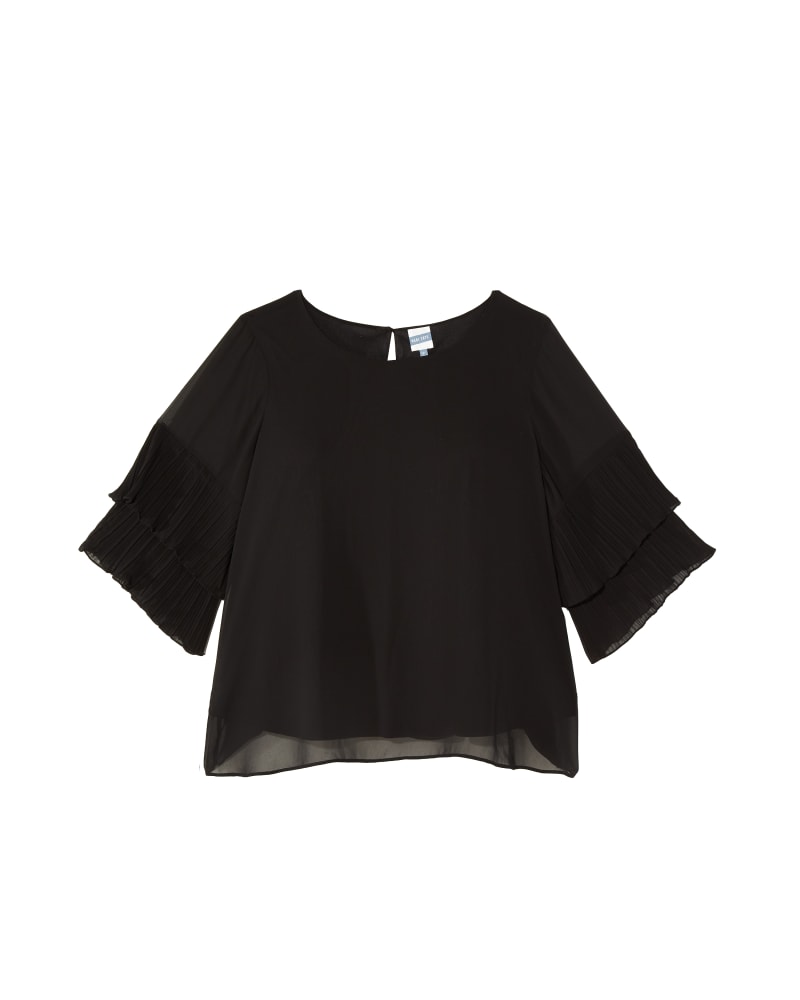 Front of plus size Teresa 3/4 Tiered Flare Sleeve Blouse by Meri Skye | Dia&Co | dia_product_style_image_id:132717